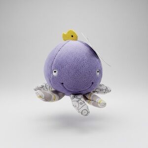 Hallmark Little Pal Purple Octopus Soft Plush Rattle 3.5 in